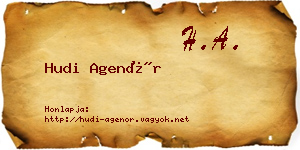 Hudi Agenór névjegykártya